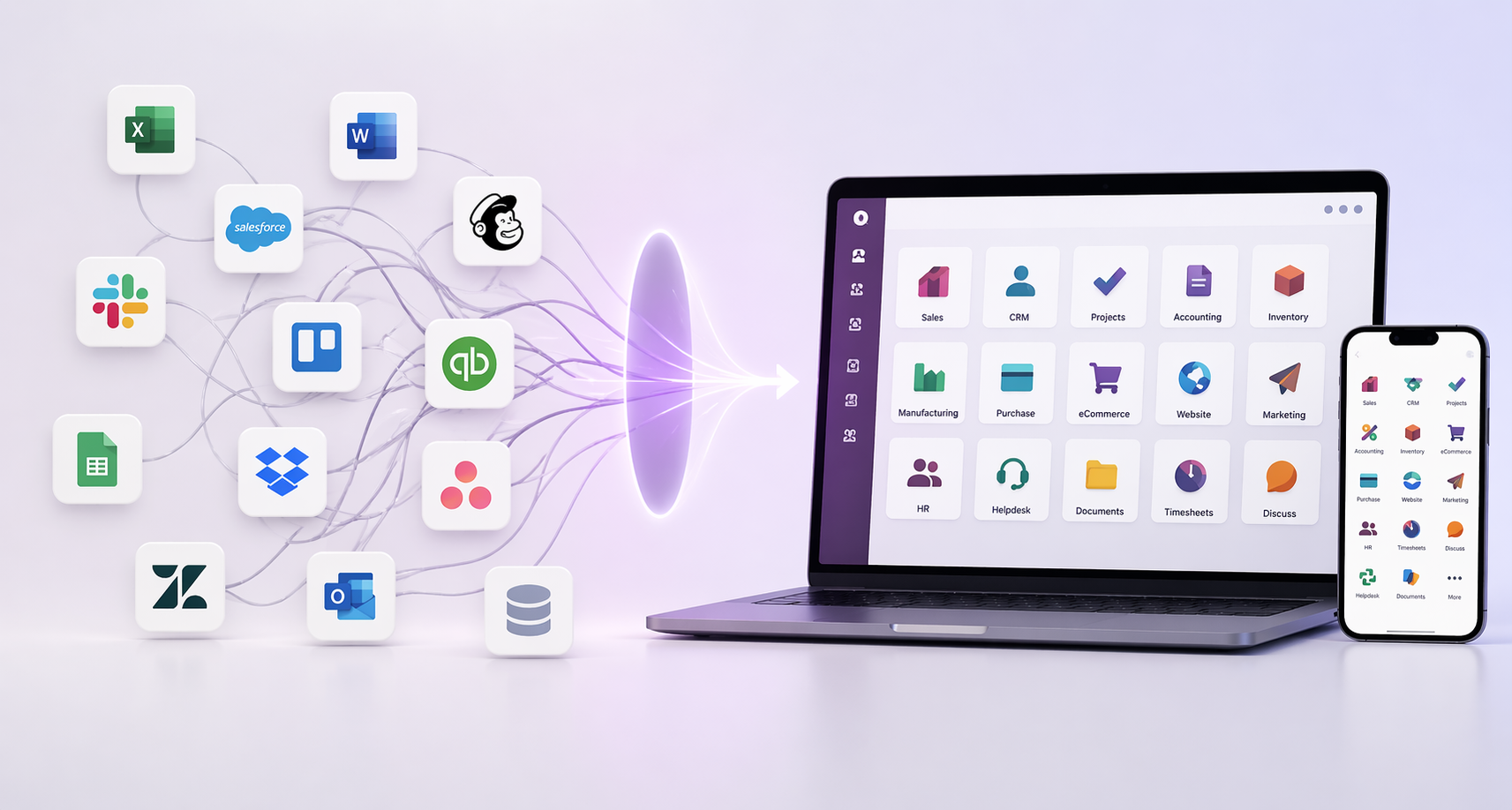 How Odoo ERP Replaces Multiple Software Systems for Businesses?